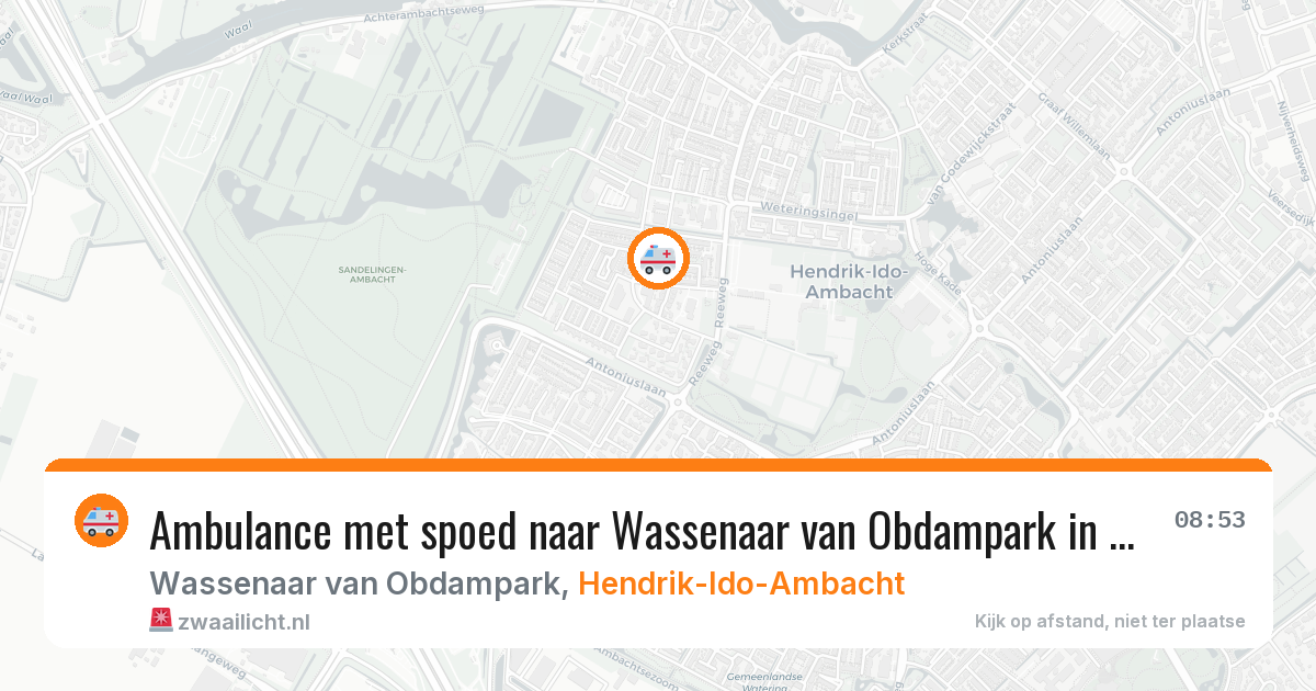 Ambulance met spoed naar Wassenaar van Obdampark in Hendrik-Ido-Ambacht — 30 jan 2026