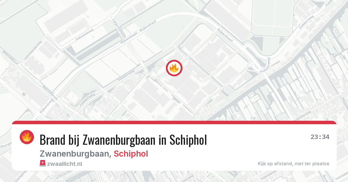 Brand bij Zwanenburgbaan in Schiphol — 25 jul 2026