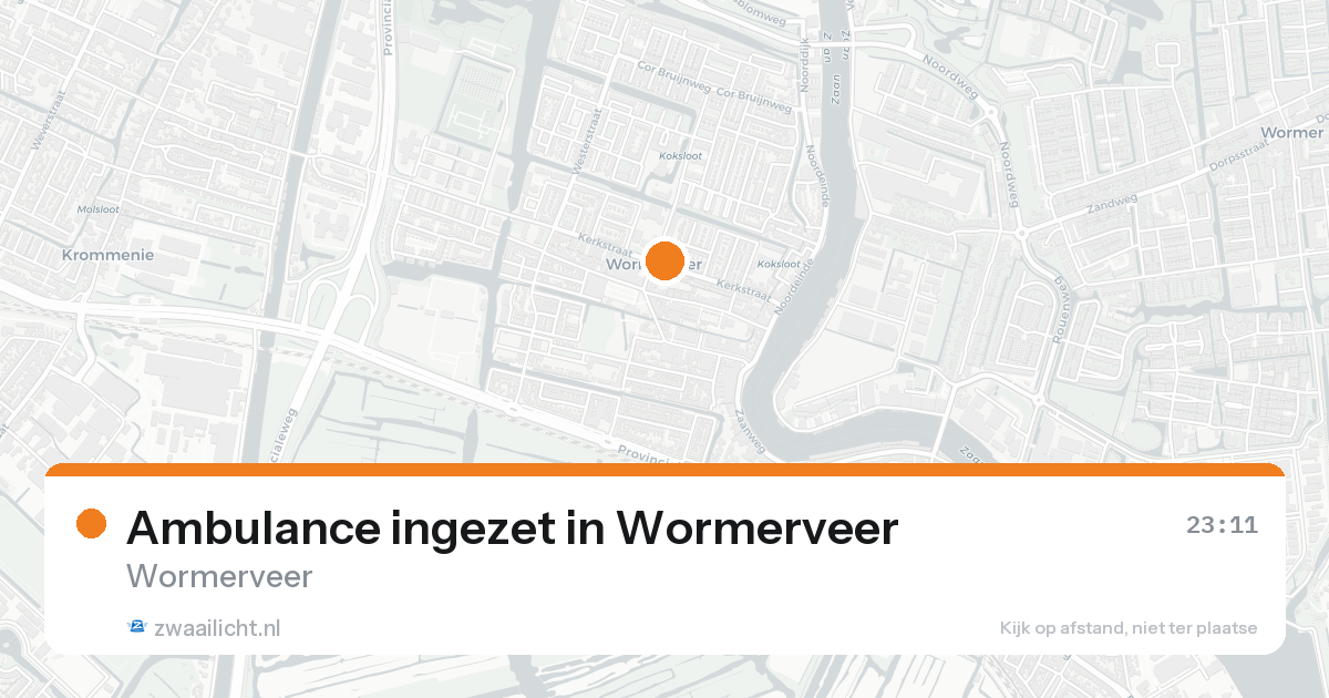 Ambulance ingezet in Wormerveer — 20 aug 2026