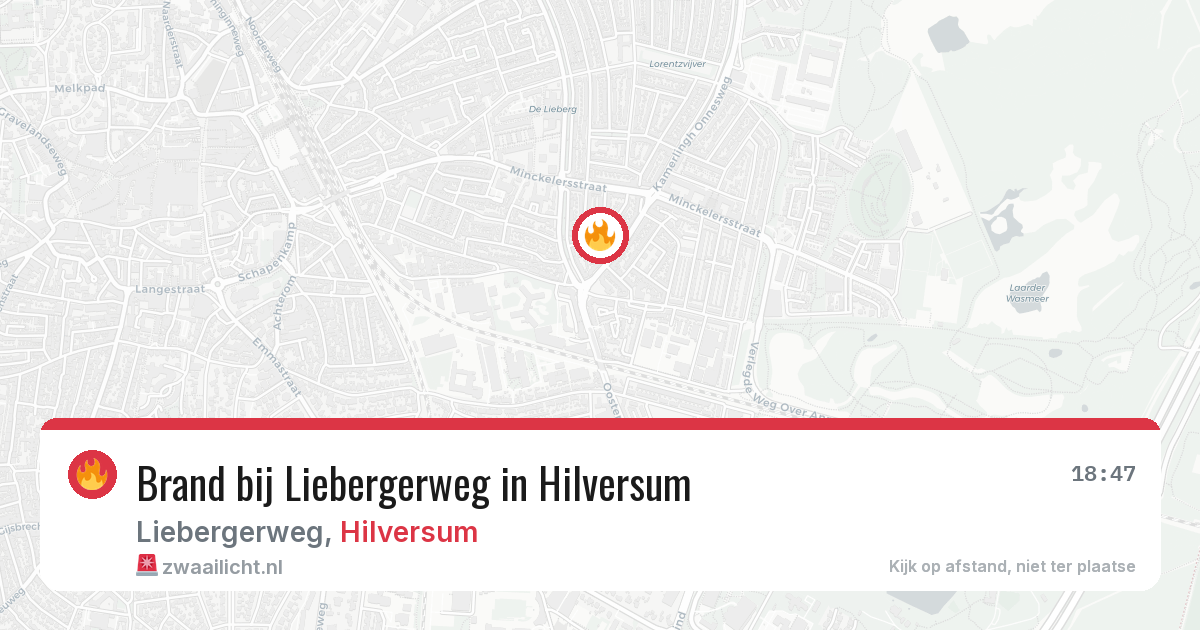 Brand bij Liebergerweg in Hilversum — 26 jun 2026