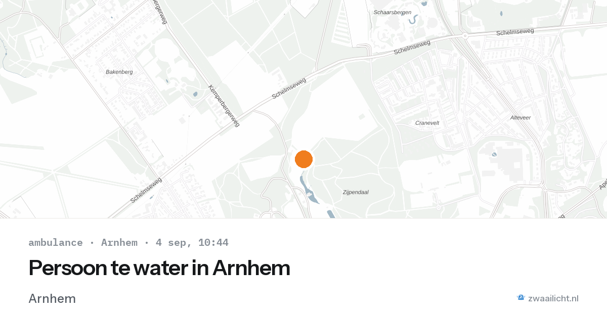 Persoon te water in Arnhem — 4 sep 2026