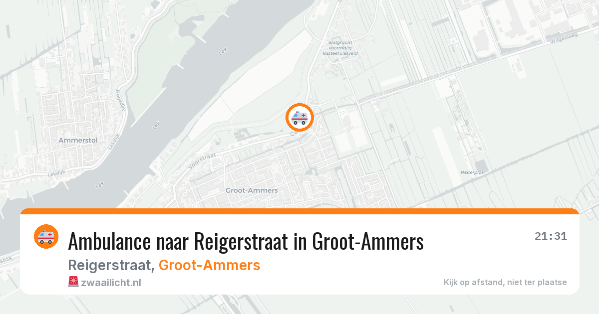 Ambulance naar Reigerstraat in Groot-Ammers — 2 aug 2026