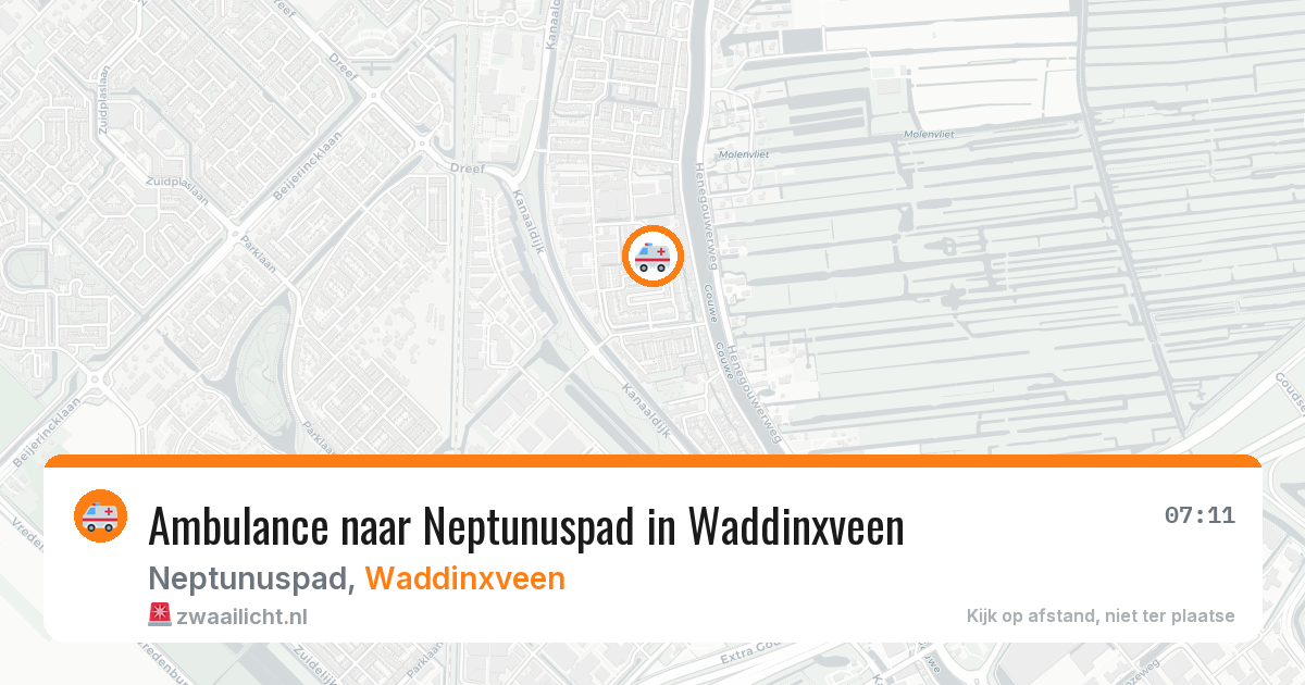 Ambulance naar Neptunuspad in Waddinxveen — 13 mei 2026