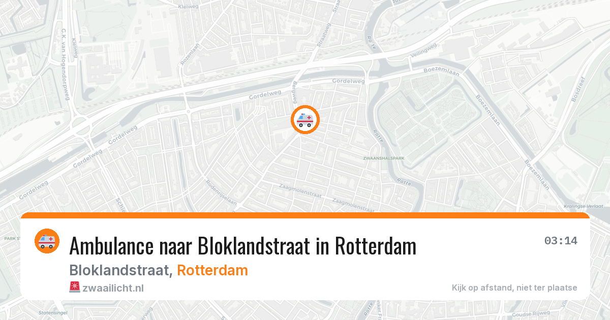 Ambulance naar Bloklandstraat in Rotterdam — 16 mei 2026