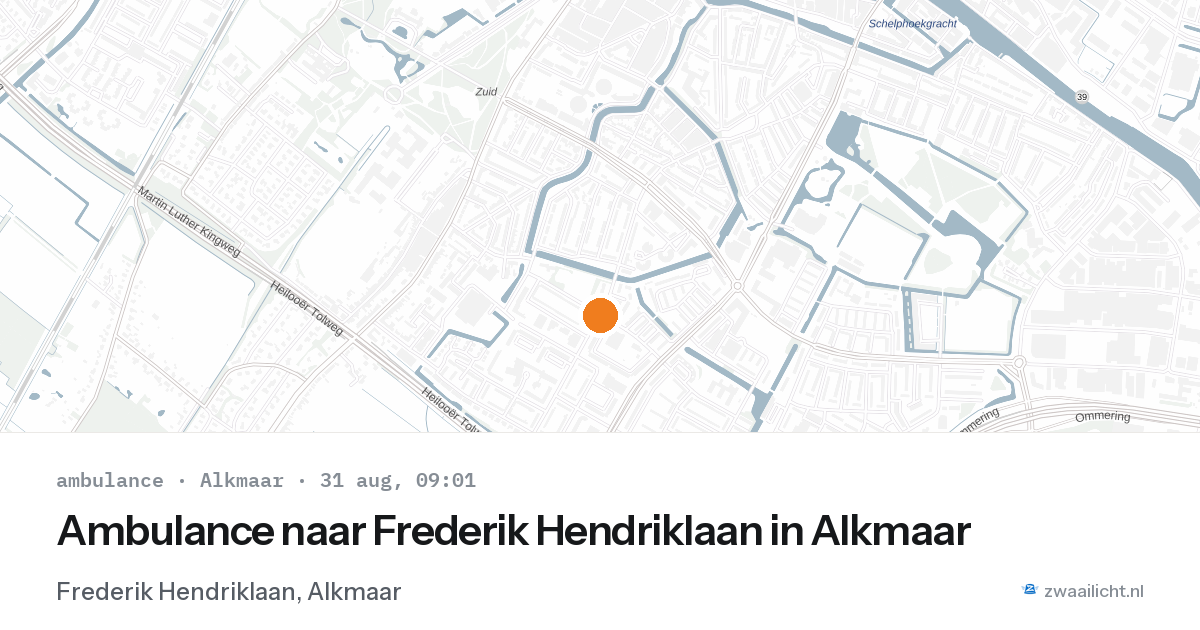 Ambulance naar Frederik Hendriklaan in Alkmaar — 31 aug 2026