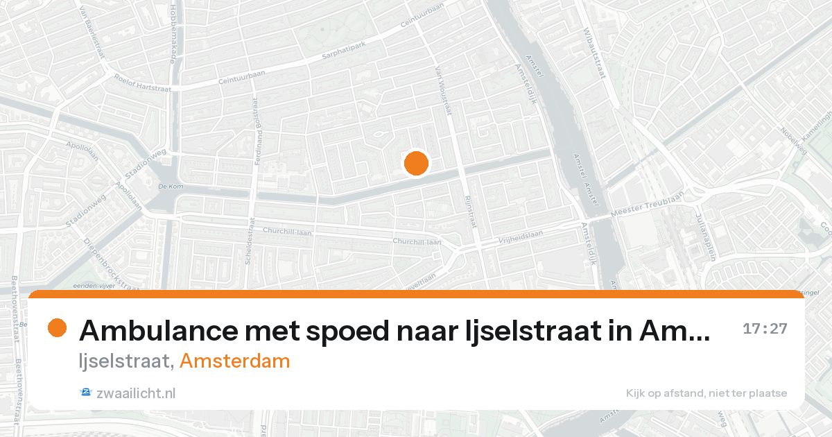 Ambulance met spoed naar Ijselstraat in Amsterdam — 15 aug 2026