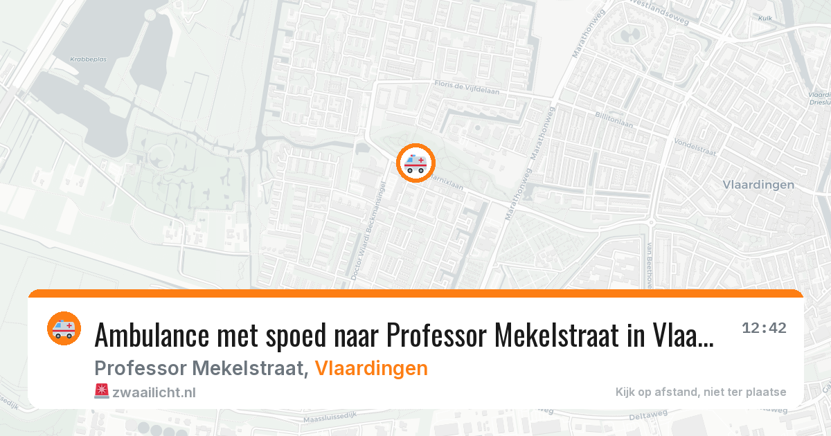 Ambulance met spoed naar Professor Mekelstraat in Vlaardingen — 4 aug 2026