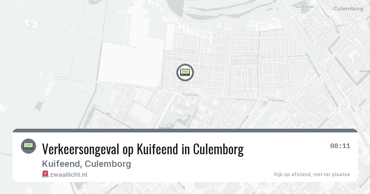 Verkeersongeval op Kuifeend in Culemborg — 24 jun 2026