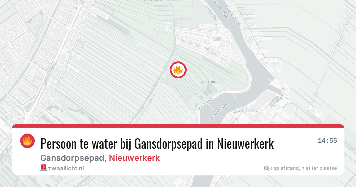 Persoon te water bij Gansdorpsepad in Nieuwerkerk — 24 jun 2026