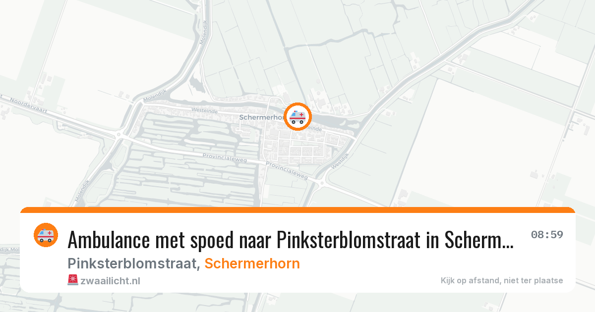 Ambulance met spoed naar Pinksterblomstraat in Schermerhorn — 12 aug 2026