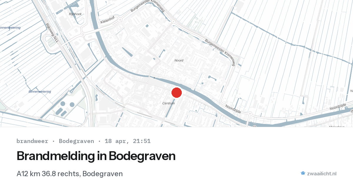 Brandmelding in Bodegraven — 18 apr 2026