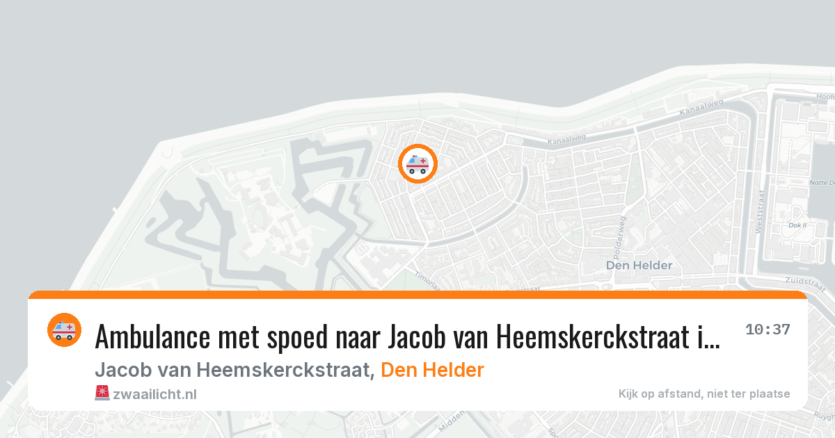 Ambulance met spoed naar Jacob van Heemskerckstraat in Den Helder — 17 jul 2026
