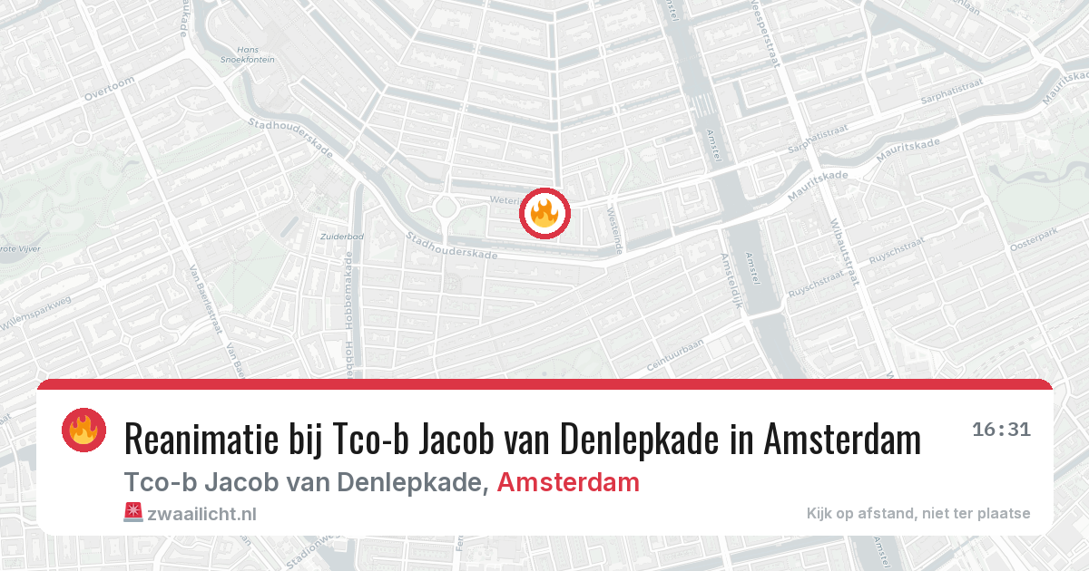 Reanimatie bij Tco-b Jacob van Denlepkade in Amsterdam — 25 jun 2026