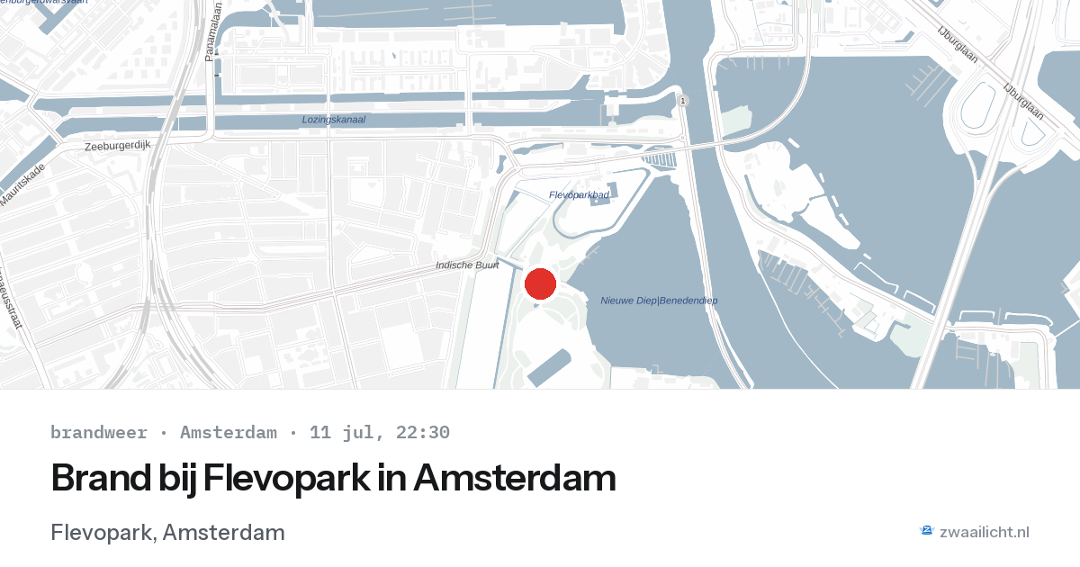 Brand bij Flevopark in Amsterdam — 11 jul 2026