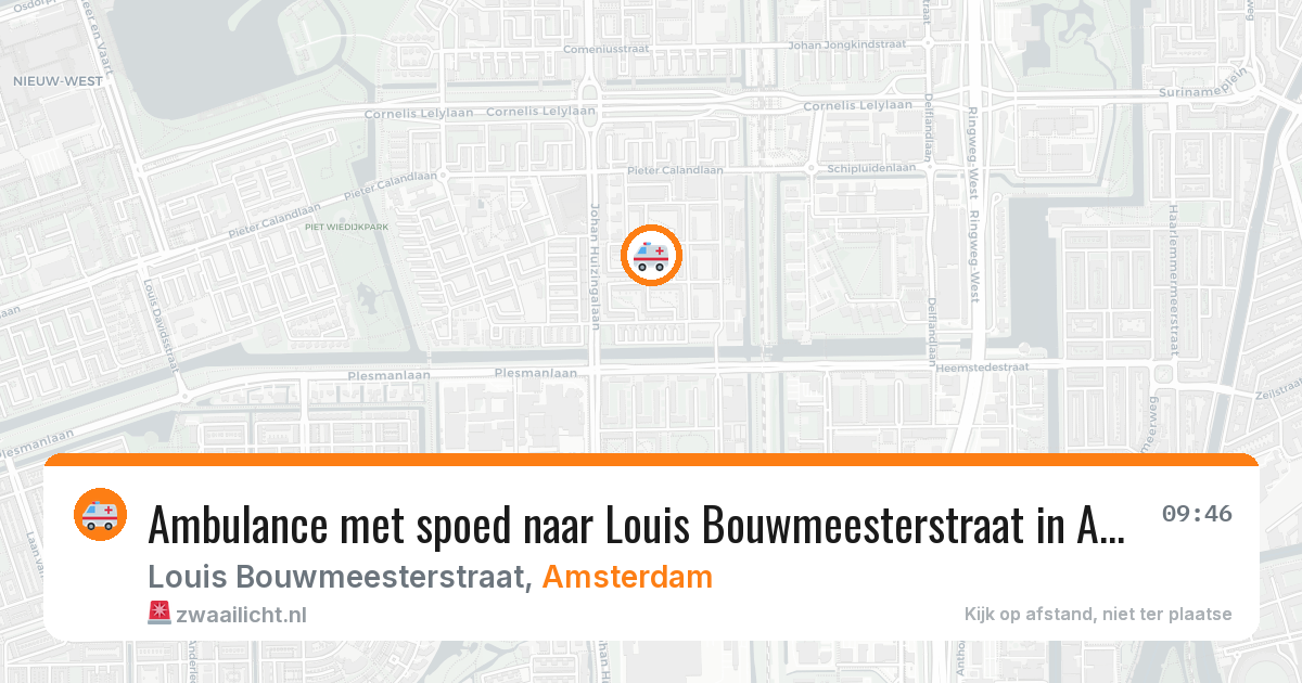 Ambulance met spoed naar Louis Bouwmeesterstraat in Amsterdam — 9 apr 2026