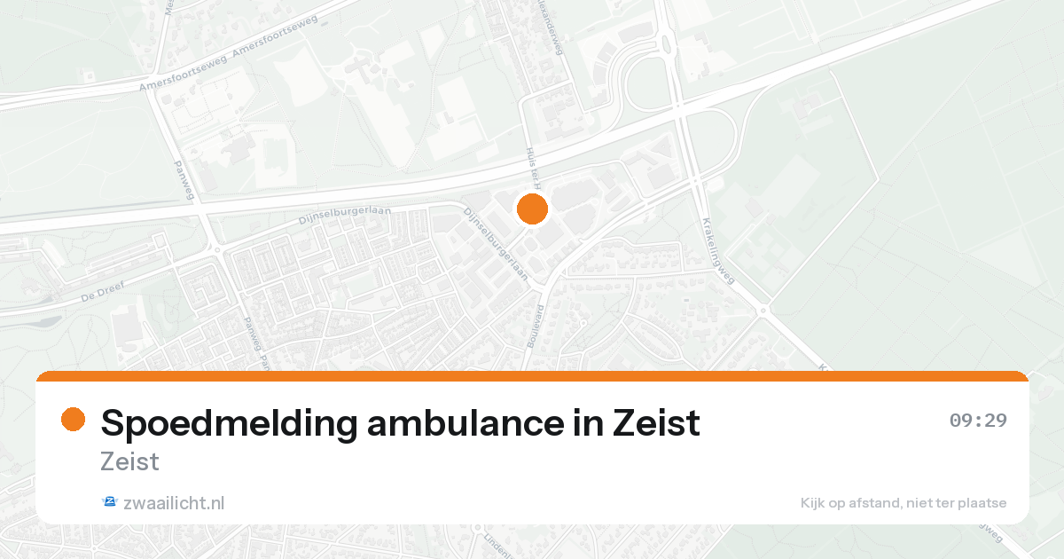 Spoedmelding ambulance in Zeist — 15 aug 2026