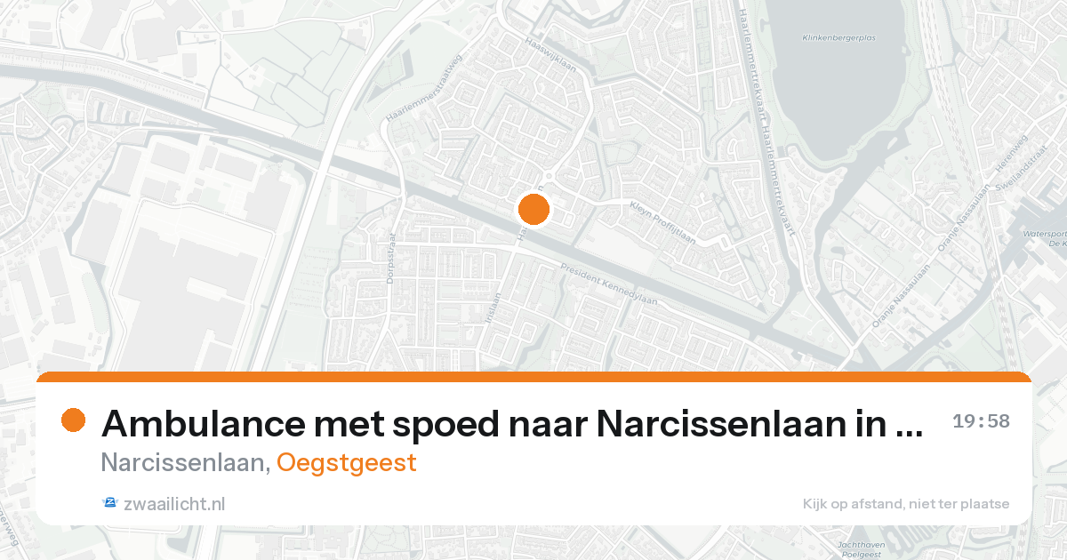 Ambulance met spoed naar Narcissenlaan in Oegstgeest — 19 aug 2026