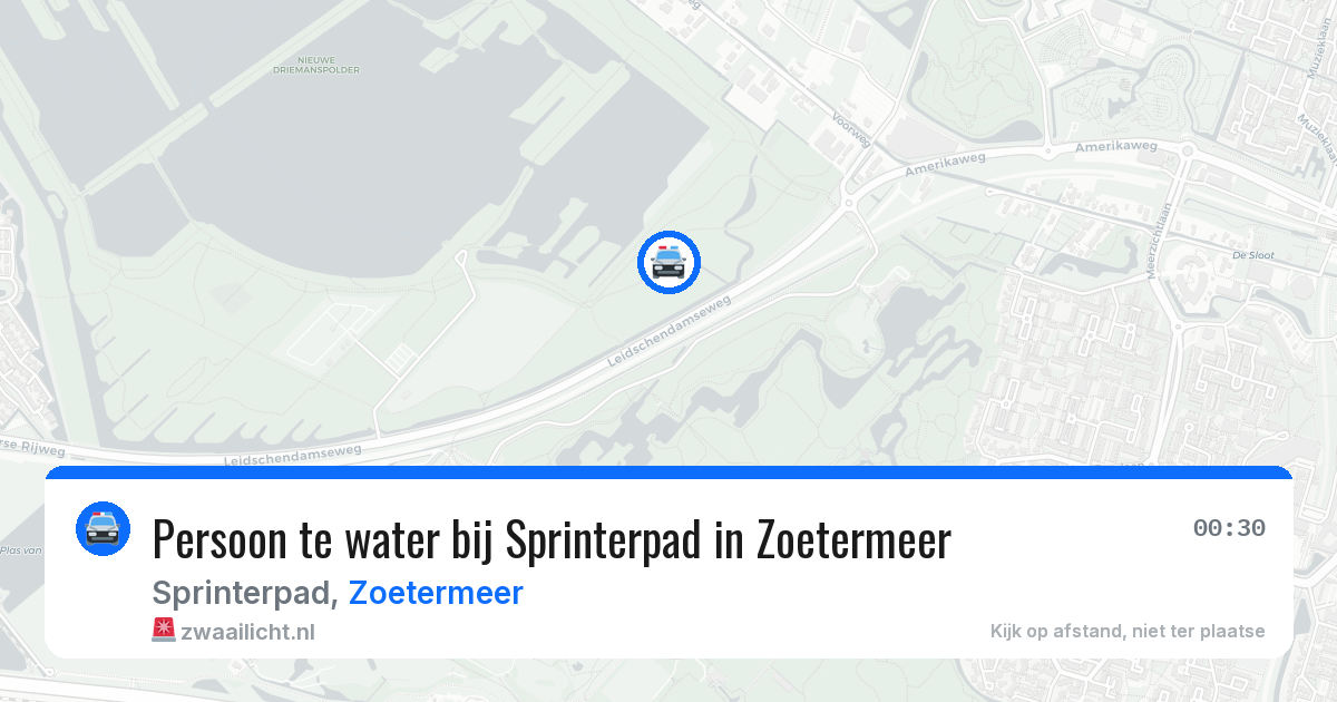 Persoon te water bij Sprinterpad in Zoetermeer — 14 aug 2026