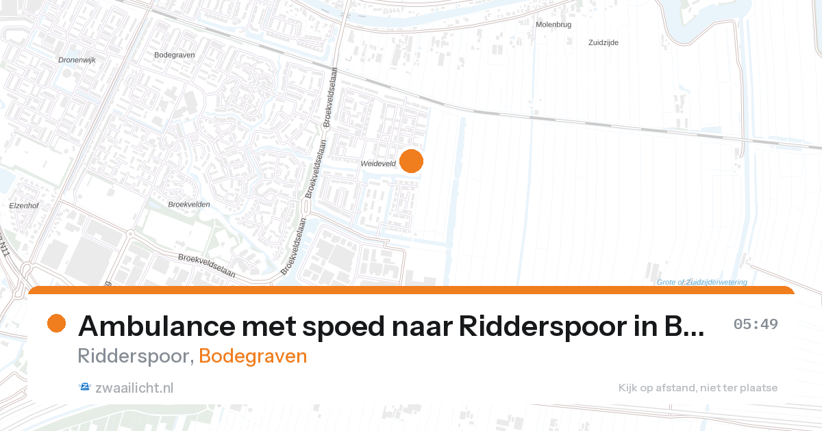 Ambulance met spoed naar Ridderspoor in Bodegraven — 31 mei 2026