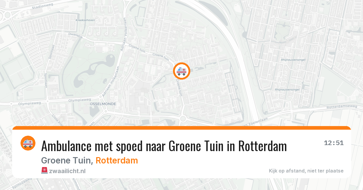 Ambulance met spoed naar Groene Tuin in Rotterdam — 16 mrt 2026