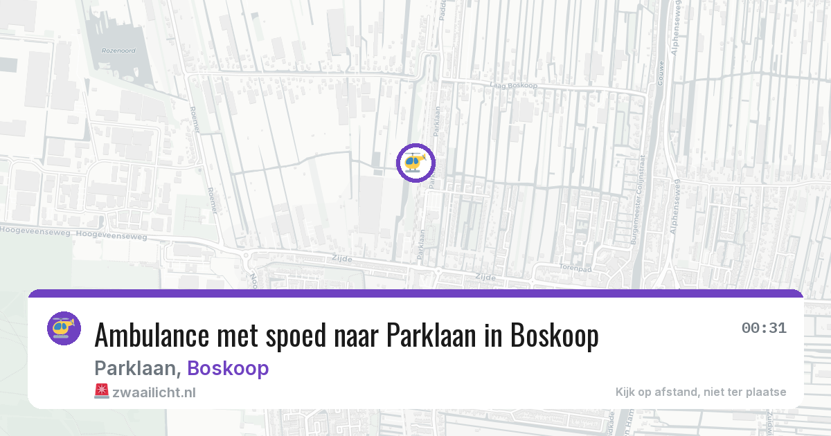 Ambulance met spoed naar Parklaan in Boskoop — 12 feb 2026