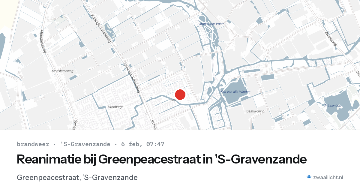 Reanimatie bij Greenpeacestraat in 'S-Gravenzande — 6 feb 2026