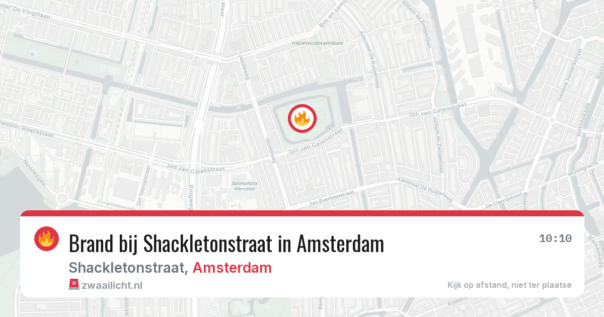 Brand bij Shackletonstraat in Amsterdam — 31 mrt 2026