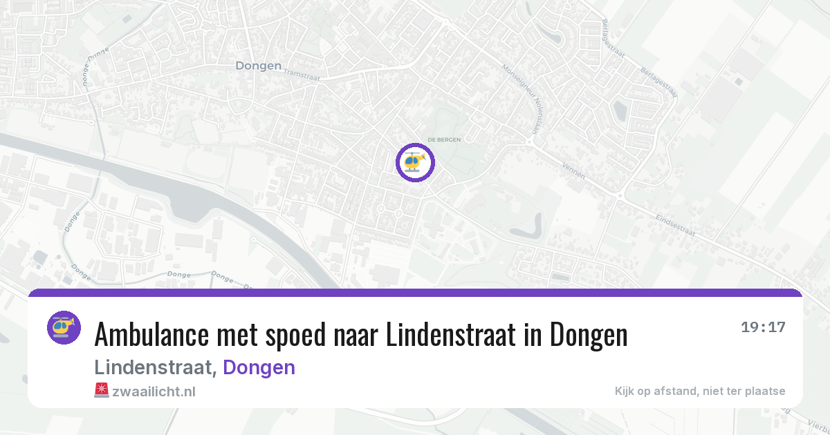 Ambulance met spoed naar Lindenstraat in Dongen — 16 jun 2026