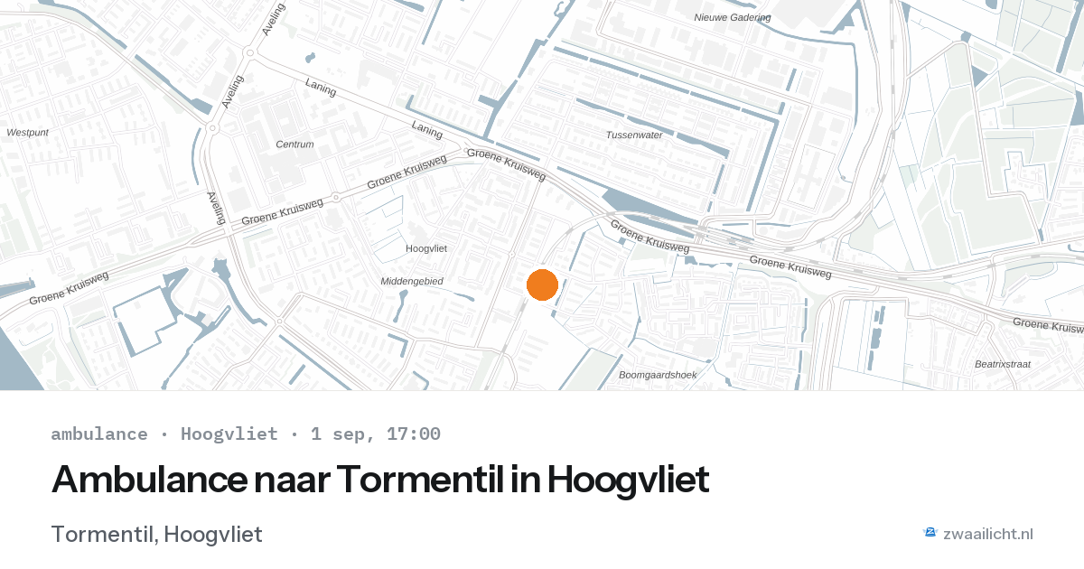 Ambulance naar Tormentil in Hoogvliet — 1 sep 2026