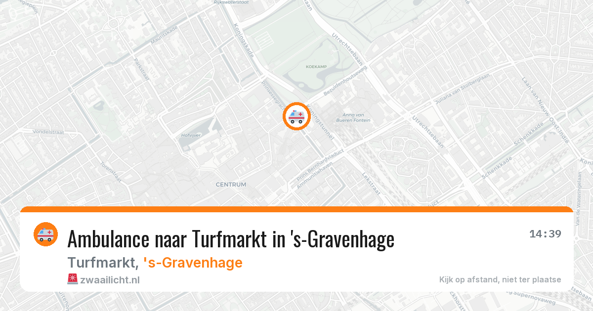 Ambulance naar Turfmarkt in 's-Gravenhage — 22 jun 2026
