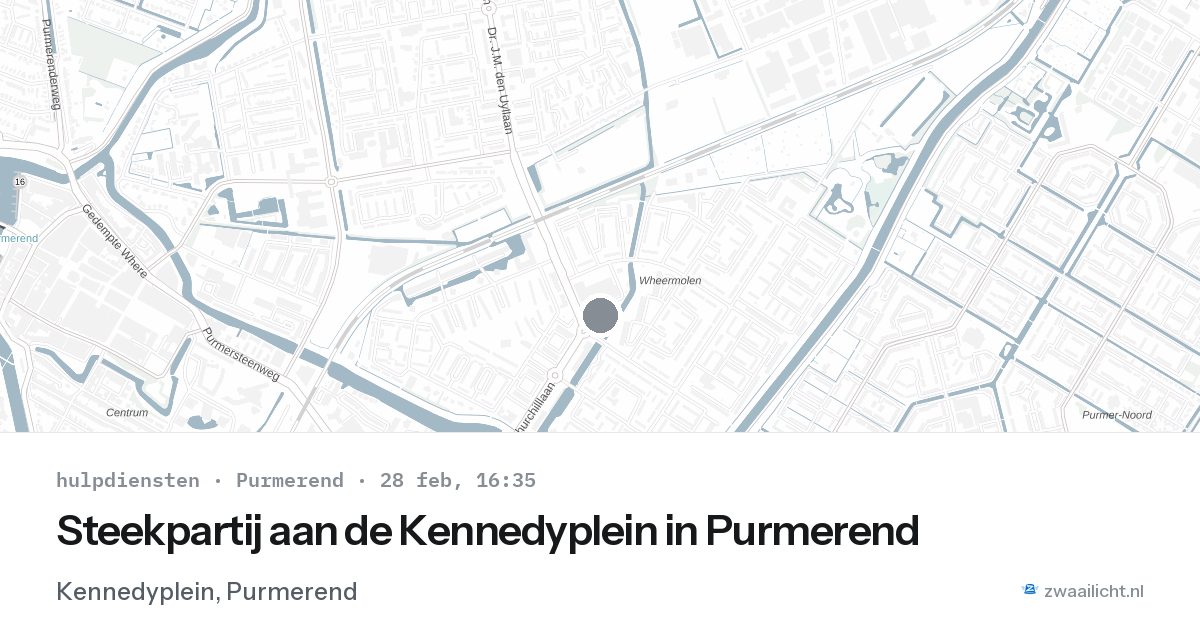 Steekpartij aan de Kennedyplein in Purmerend — 28 feb 2026
