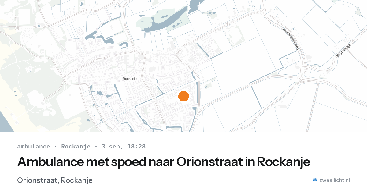 Ambulance met spoed naar Orionstraat in Rockanje — 3 sep 2026