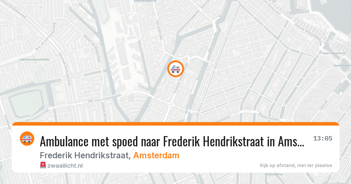 Ambulance met spoed naar Frederik Hendrikstraat in Amsterdam — 11 aug 2026