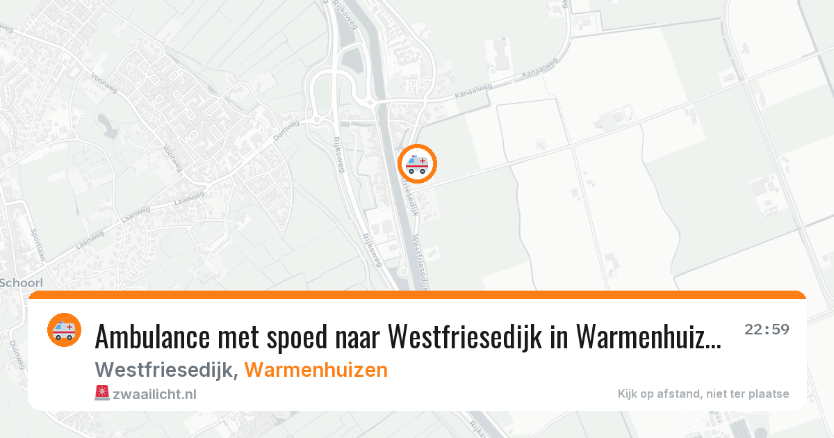 Ambulance met spoed naar Westfriesedijk in Warmenhuizen — 19 apr 2026
