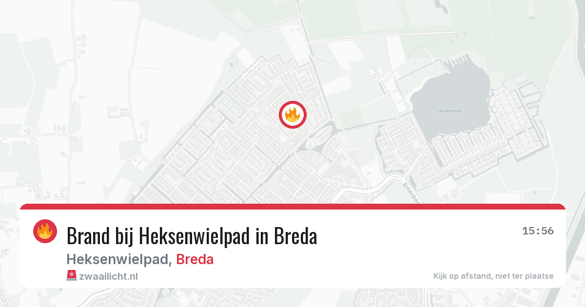 Brand bij Heksenwielpad in Breda — 22 jun 2026