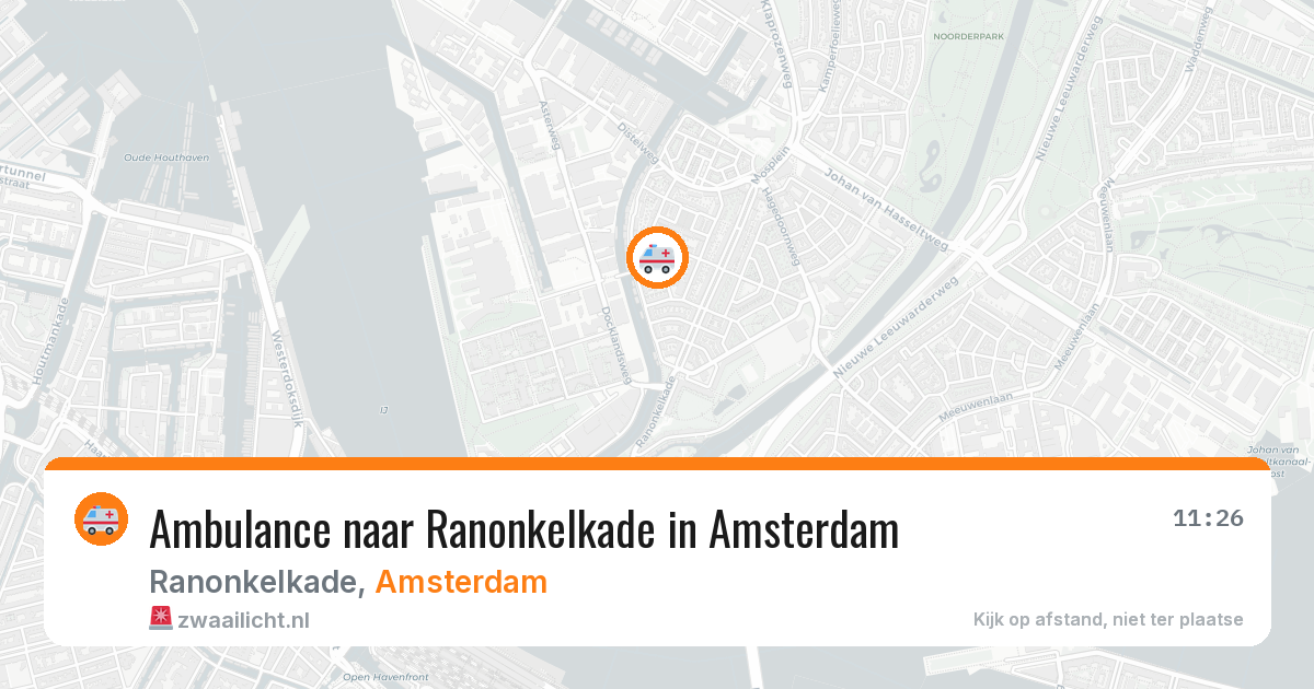 Ambulance naar Ranonkelkade in Amsterdam — 9 mrt 2026