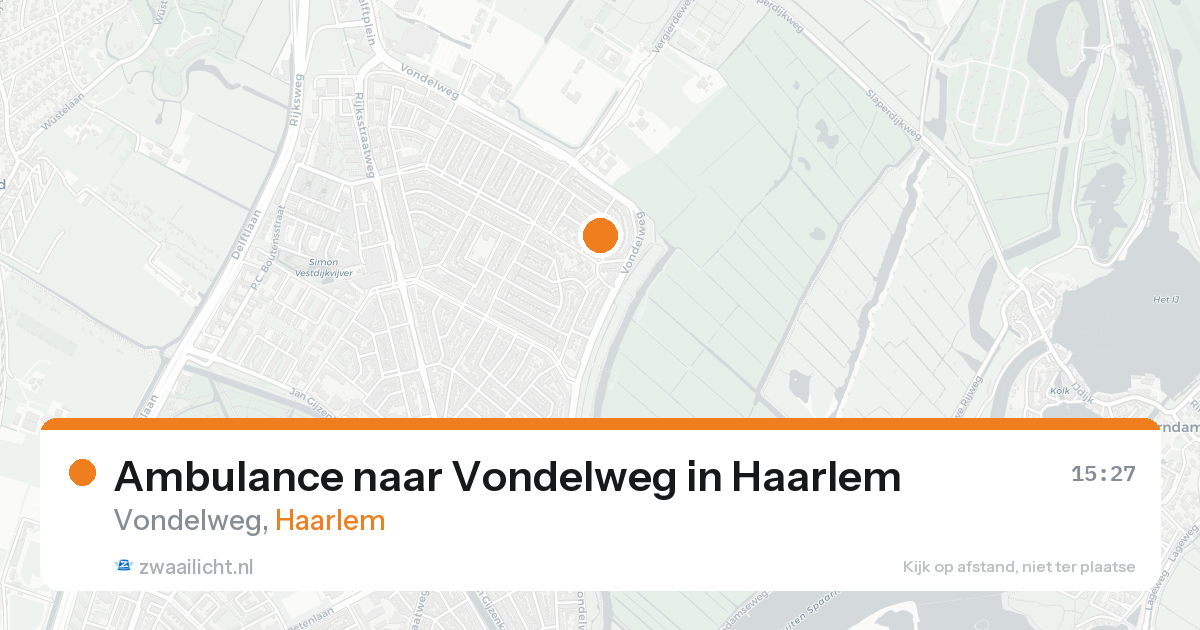 Ambulance naar Vondelweg in Haarlem — 19 aug 2026