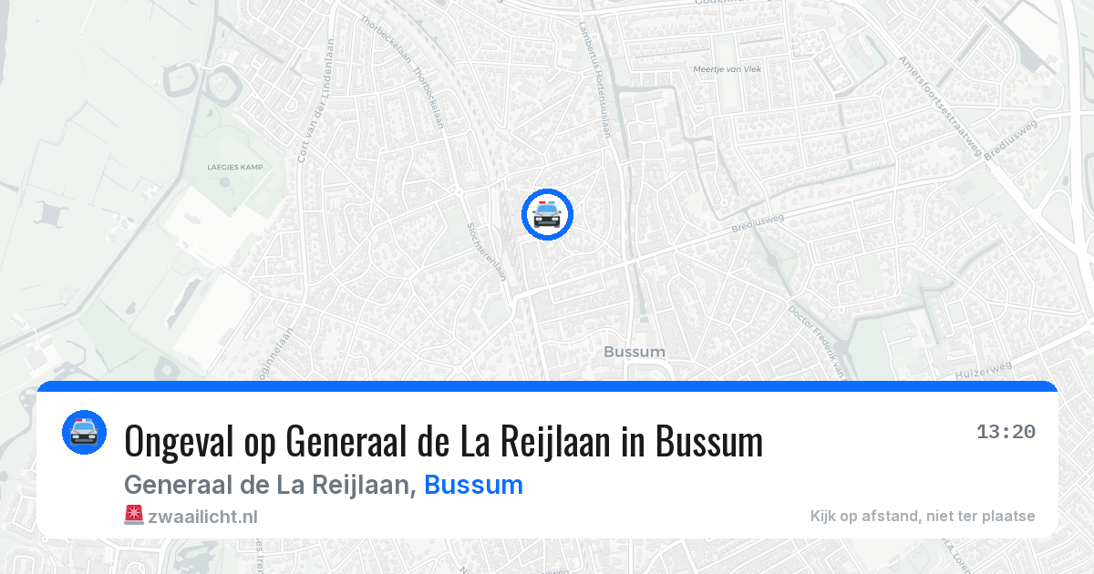 Ongeval op Generaal de La Reijlaan in Bussum — 2 jul 2026