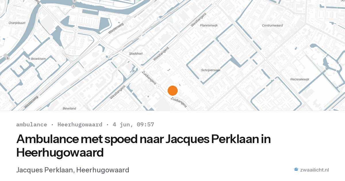 Ambulance met spoed naar Jacques Perklaan in Heerhugowaard — 4 jun 2026