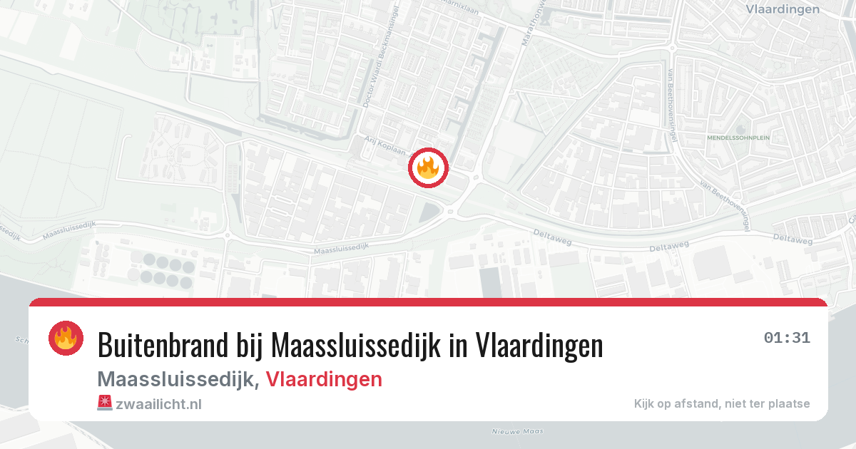 Buitenbrand bij Maassluissedijk in Vlaardingen — 10 jul 2026