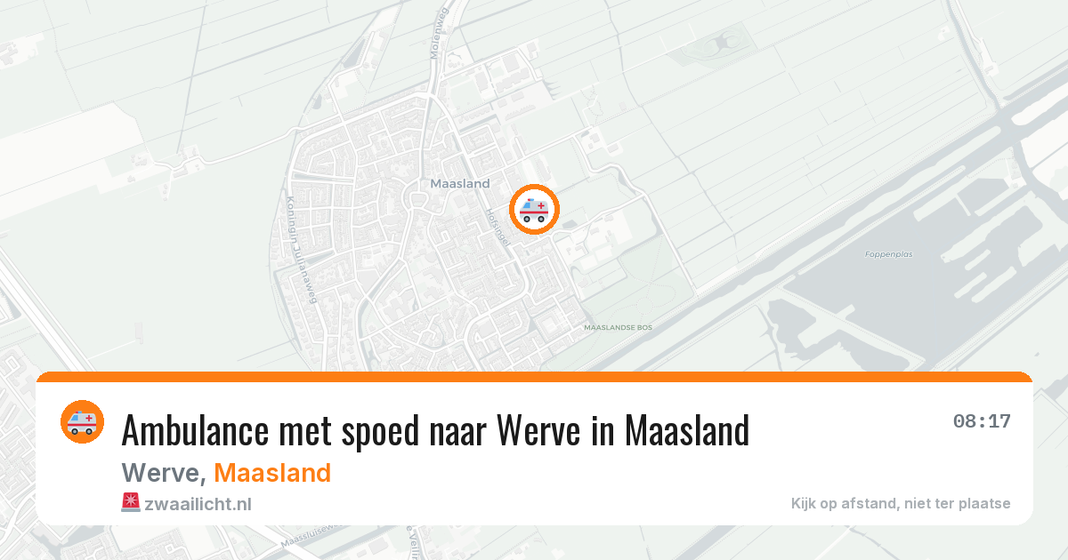 Ambulance met spoed naar Werve in Maasland — 20 apr 2026