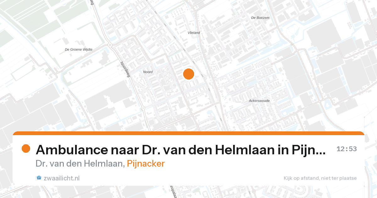 Ambulance naar Dr. van den Helmlaan in Pijnacker — 25 mei 2026