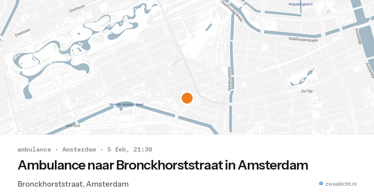 Ambulance naar Bronckhorststraat in Amsterdam — 5 feb 2026