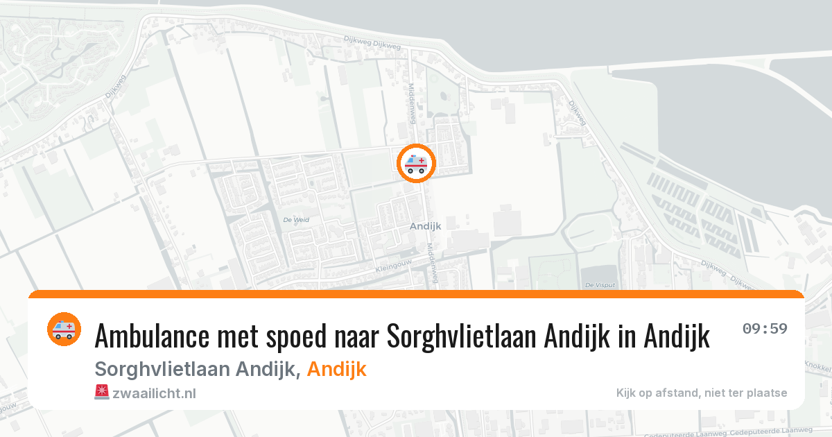 Ambulance met spoed naar Sorghvlietlaan Andijk in Andijk — 9 aug 2026
