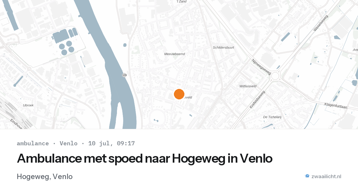 Ambulance met spoed naar Hogeweg in Venlo — 10 jul 2026