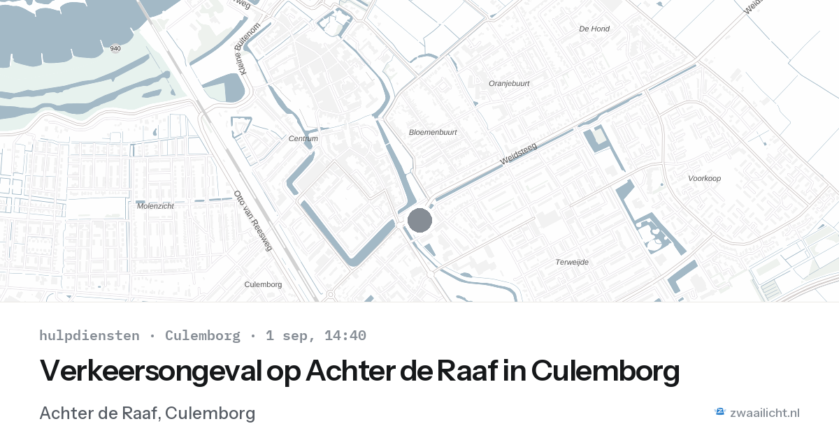 Verkeersongeval op Achter de Raaf in Culemborg — 1 sep 2026