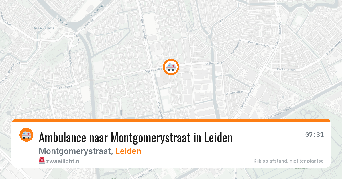 Ambulance naar Montgomerystraat in Leiden — 7 aug 2026