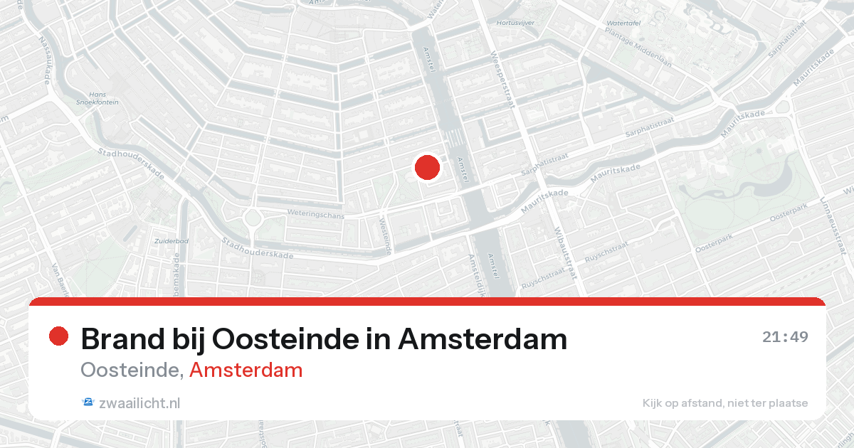 Brand bij Oosteinde in Amsterdam — 20 aug 2026