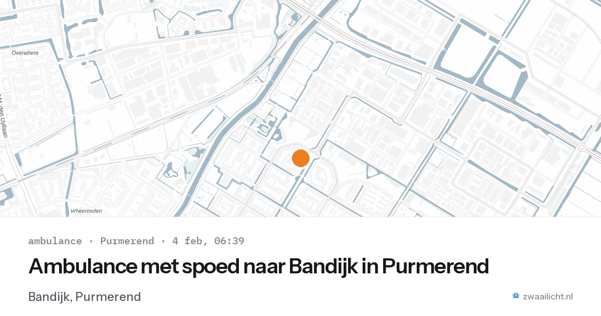 Ambulance met spoed naar Bandijk in Purmerend — 4 feb 2026