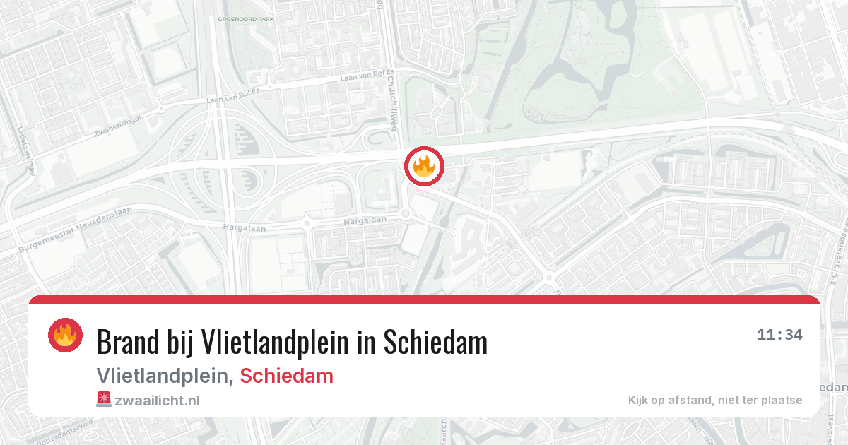 Brand bij Vlietlandplein in Schiedam — 7 jun 2026